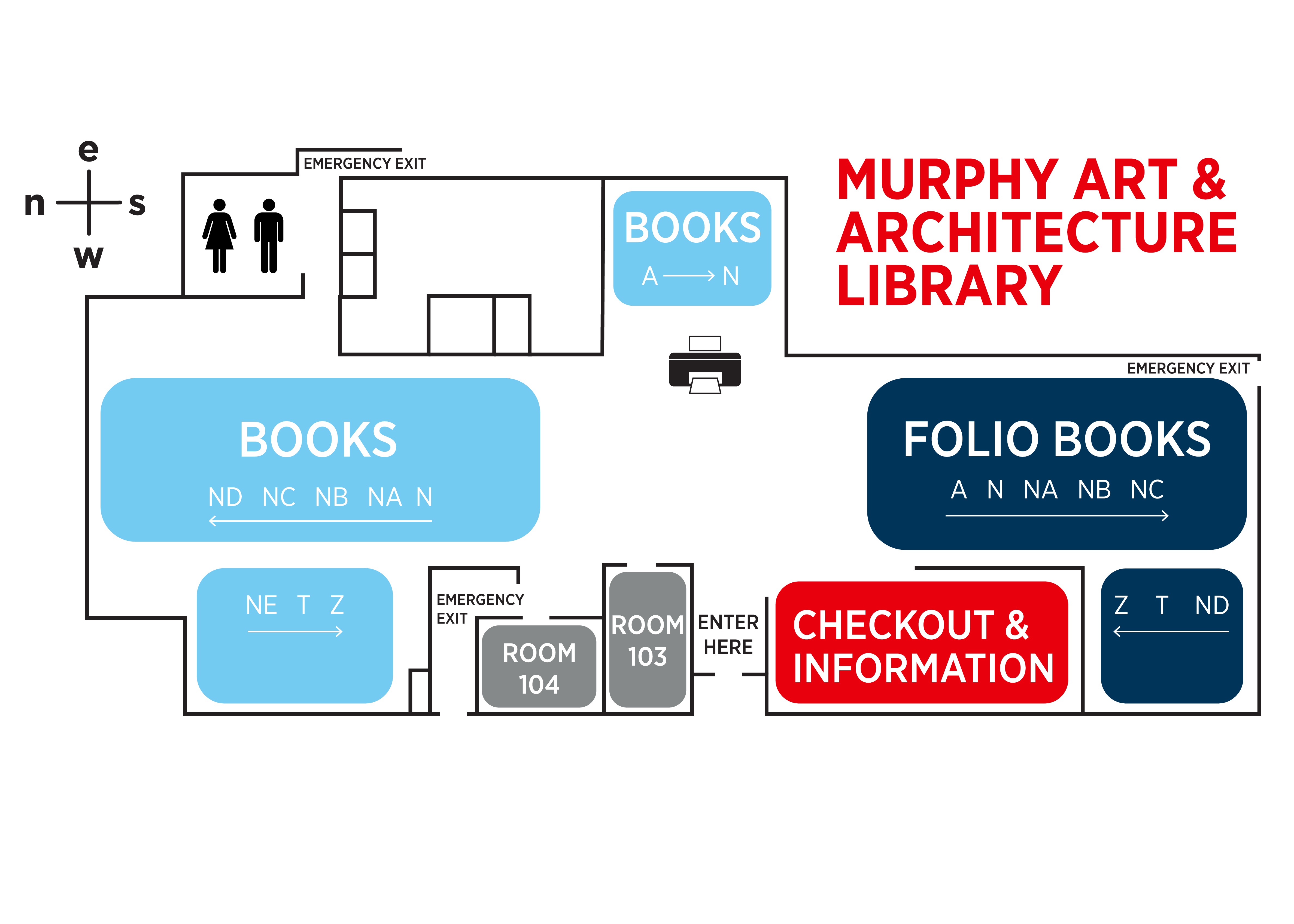 "Map of Art & Architecture Library layout"